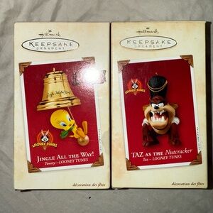 Hallmark Looney Tunes Holiday Ornaments - Red and White